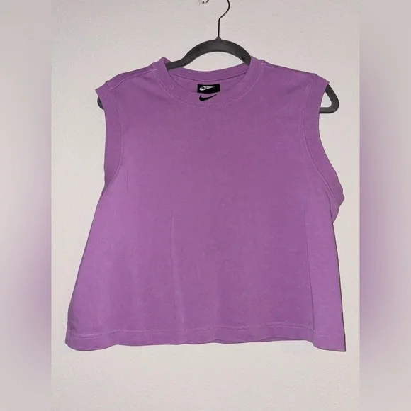 Nike Vintage 90s Center Swoosh Tank Top Ribbed Crop Size XL - Picture 2 of 6